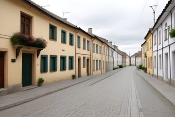 Charming Small Street in the Old Town   Generative AI illustration