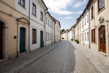 Obraz premium Charming Small Street in the Old Town Generative AI illustration