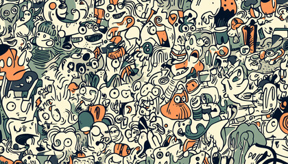 Naklejka premium seamless pattern with flowers and butterflies