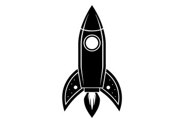 Rocket icon, Space ship vector silhouette
