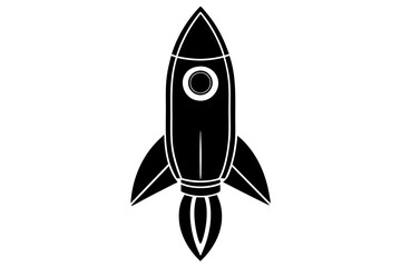 Rocket icon, Space ship vector silhouette

