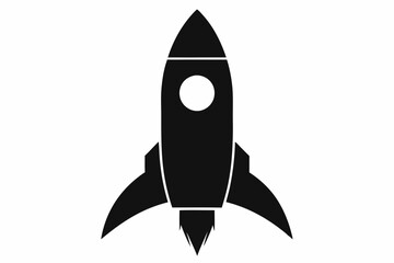 Rocket icon, Space ship vector silhouette
