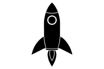 
Launch spaceship silhouette, Rocket vector icon, Rocket fast flying for space
