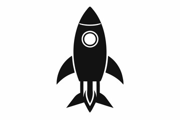 
Launch spaceship silhouette, Rocket vector icon, Rocket fast flying for space
