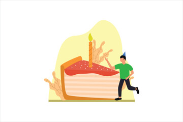 Birthday Party Flat Design Illustration