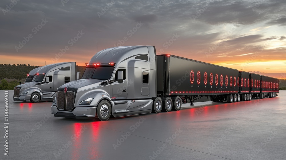 Aufkleber an advanced gps fleet tracking system showing multiple trucks in real-time, with fuel monitoring and