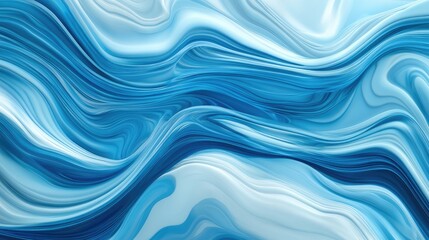 Obraz premium Abstract blue wave patterns creating a vibrant background in a horizontal format with fluid motion