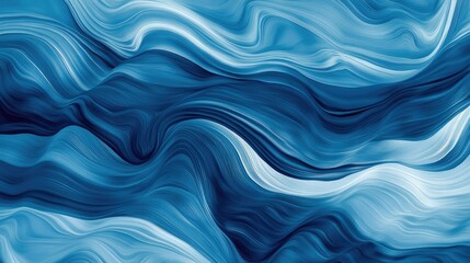 Obraz premium Abstract blue wave patterns in a horizontal layout, creating a vibrant and fluid background template
