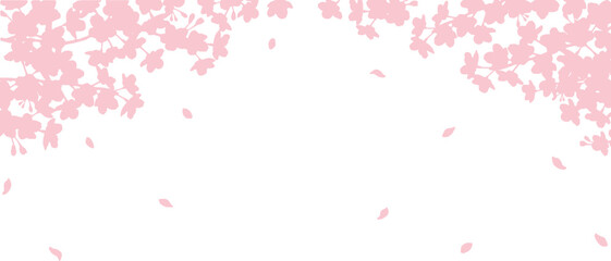 桜のシルエットの背景 © miko