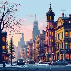 Fototapeta premium Dynamic and Colorful Memphis Style Flat Illustration for Corporate Use