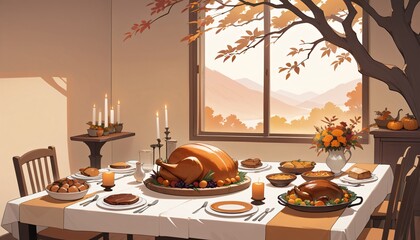 Happy Thanksgiving background illustration