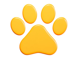 3d yellow pet paw. Stock vector illustration on isolated background. © Игорь Жуков