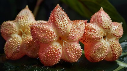Close-Up of Star-Shaped Pink and White Flowers