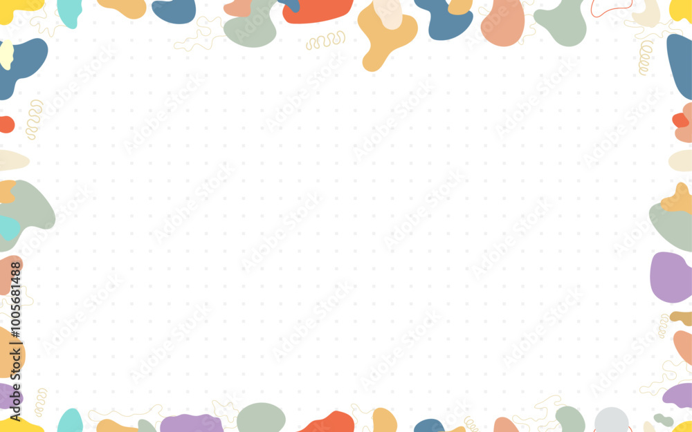 Aufkleber decorative frame border abstract white background ornamental colorful watercolor page presentation s