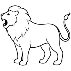 Fierce Lion Standing Proudly Vector Illustration Capturing the Spirit of Strength and Courage in the Animal Kingdom
