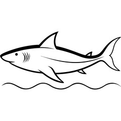 Obraz premium Vector Art of Shark Gliding Effortlessly Through Crystal Clear Waters 