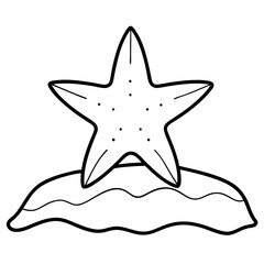 Vibrant Starfish Firmly Resting Vector Illustration on Sandy Beach
