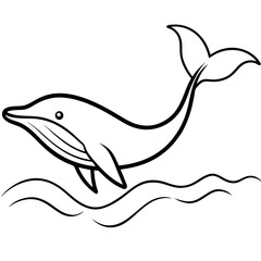 Vibrant Vector Art of a Whale Breaching the Surface Showcasing the Power of Ocean Wildlife
