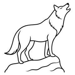 Standing on a Mountain Peak Vector Illustration