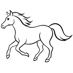 Captivating Vector Illustration Featuring a Graceful Horse in Full Motion Amidst Rolling Hills
