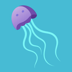 Stunning Vector Artwork of Jellyfish Drifting Gracefully in Clear Seas
