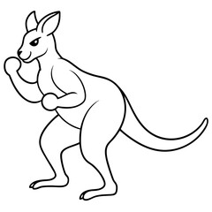 Kangaroo in a Vibrant Australian Outback Vector Illustration of Nature and Wildlife
