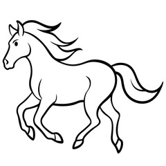 Stunning Vector Illustration of a Majestic Horse in Full Gallop Across a Vibrant Landscape
