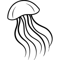 Vector Illustration of Jellyfish Drifting Through Vibrant Ocean Waters
