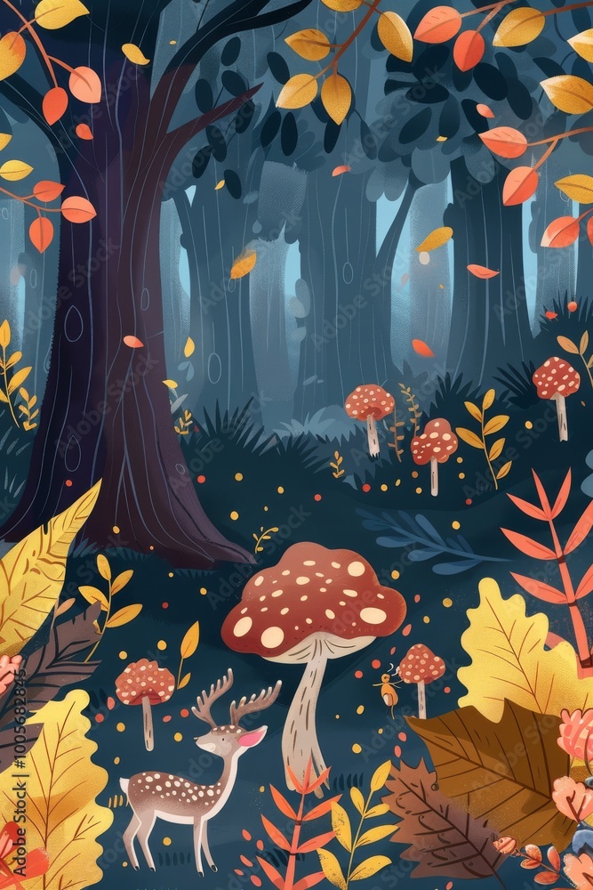Poster hand-drawn cartoon background with a charming layout pattern.