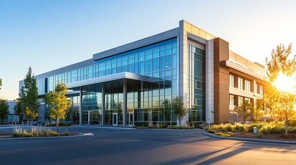 Modern office building with glass facade
