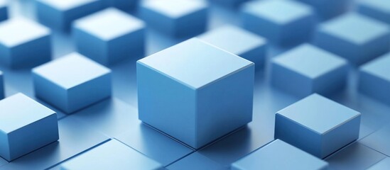 Abstract Blue Cube Pattern