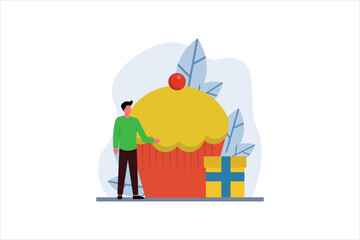 Birthday Party Flat Design Illustration