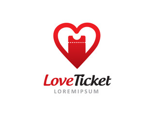 Love Ticket logo symbol or icon template