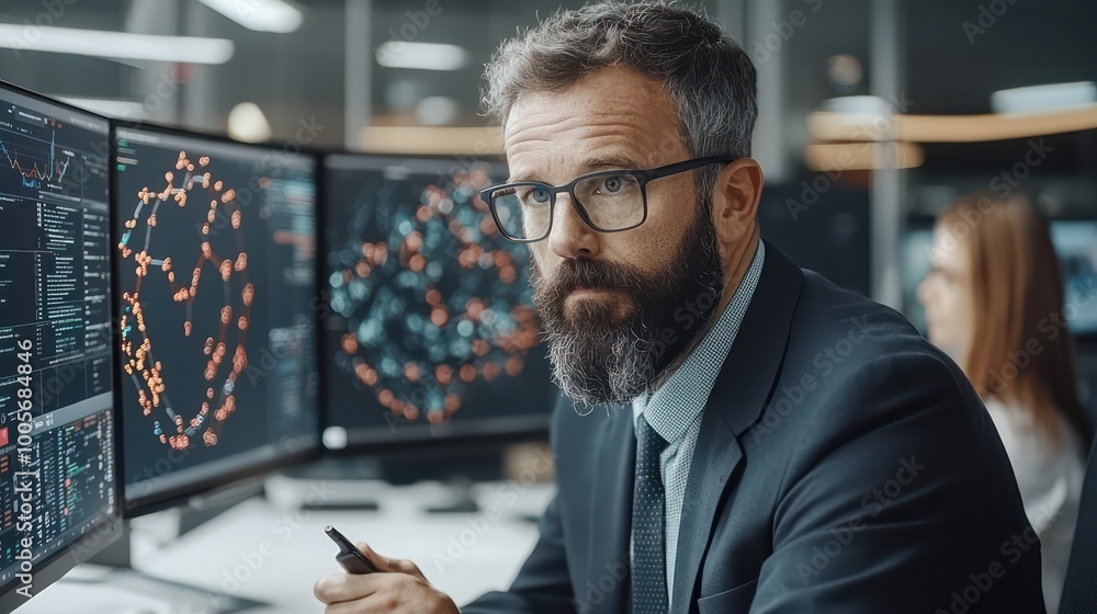 Aufkleber futuristic multi-channel customer service system with holographic interfaces and real-time analytics