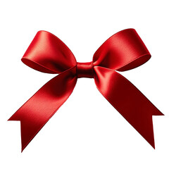 Red bow element isolated on white