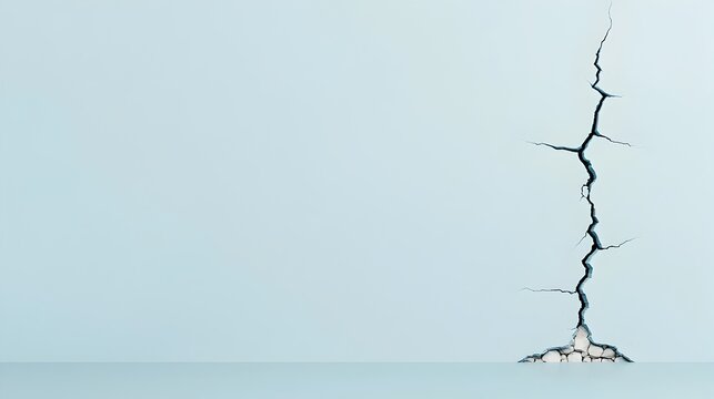 Cracked and deteriorating building foundation showcasing the visible signs of faulty planning poor construction and potential structural instability that could lead to further damage or even collapse