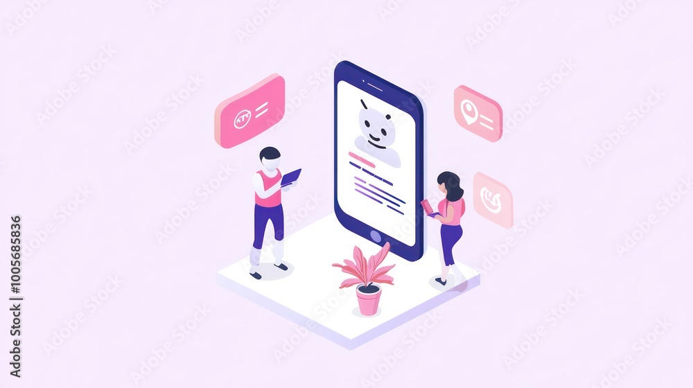 Poster futuristic ai chatbot support interface with transparent holographic design