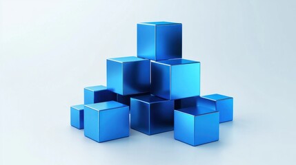 Obraz premium Blue Geometric Abstract Composition