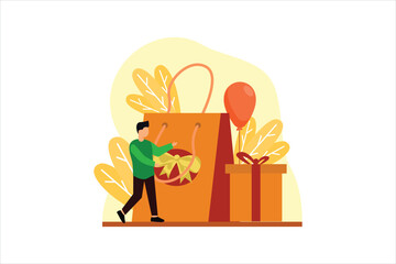 Birthday Party Flat Design Illustration