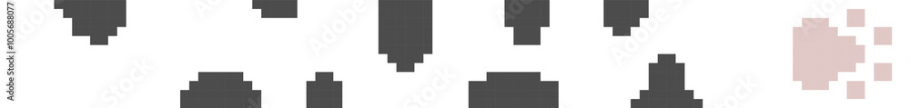 Aufkleber collection set of retro game 8bit pixel art cat paw text box banner, think speak talk text box banne