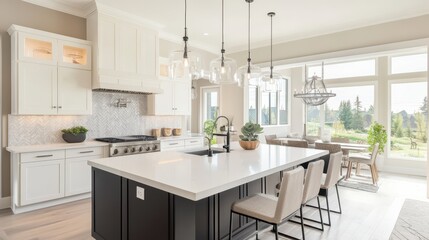 Modern Kitchen with Island and Natural Light