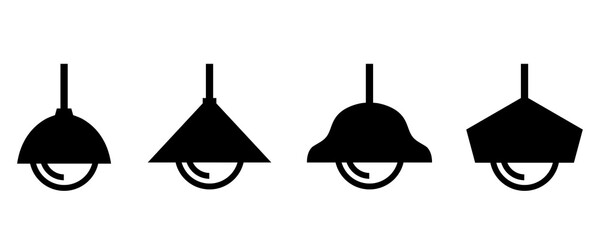 Light bulb silhouette icon set with simple and modern design