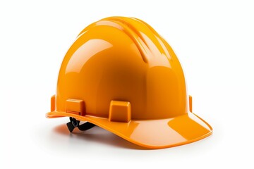 Fototapeta premium Yellow hard hat isolated on white background, Safety equipment. Generative ai