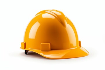 Fototapeta premium Yellow hard hat isolated on white background, Safety equipment. Generative ai