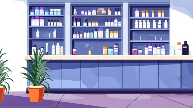 Pharmacy With Organized Shelves of Medications Generative AI