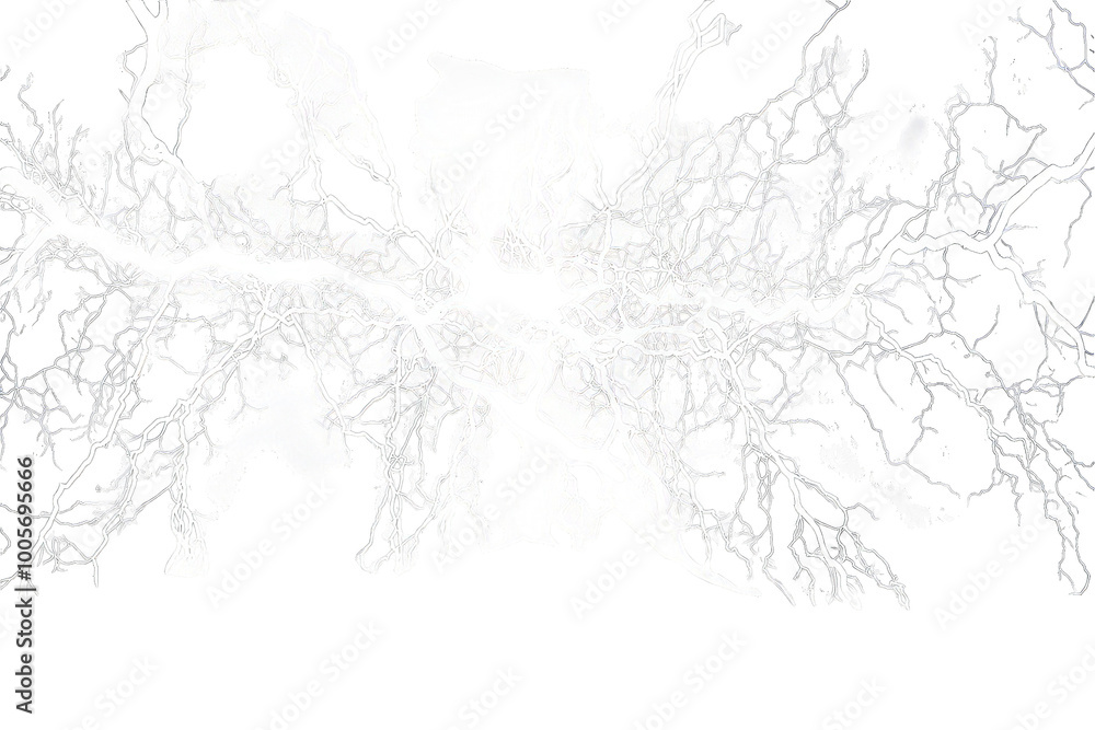 Poster abstract image depicting intricate fractal patterns resembling trees, ideal for artistic or design p