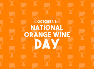 National Orange  Wine Day. October 6. Wine glass seamless pattern.