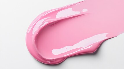 Pink lip gloss texture isolated on white background,Makup swatch product sample,pink brush strokes oil paint isolated on white background,Smudged cosmetic product smear,space for text.