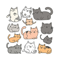 Cat Hand Drawn Doodle Vector Design
