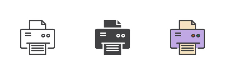 Printing document different style icon set